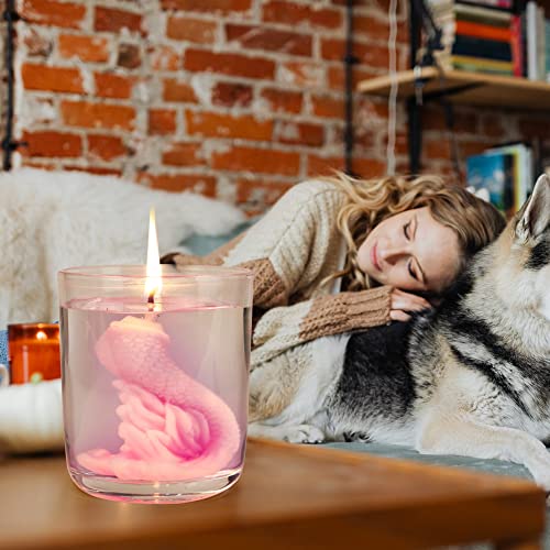Jelly Gel Scented Candle Gift For Women,Cilantro & Orange Peel Highly Scented And Soy Wax Mermaid Jar Candle For Home Decoration Candle,As A Gift For Birthday，7.07 Oz Candle #TOP2