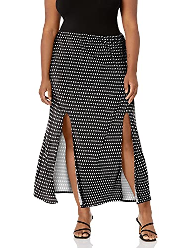 Star Vixen Women's Plus-Size Modest Soft Knit Pull-on Midi-Length Skirt
