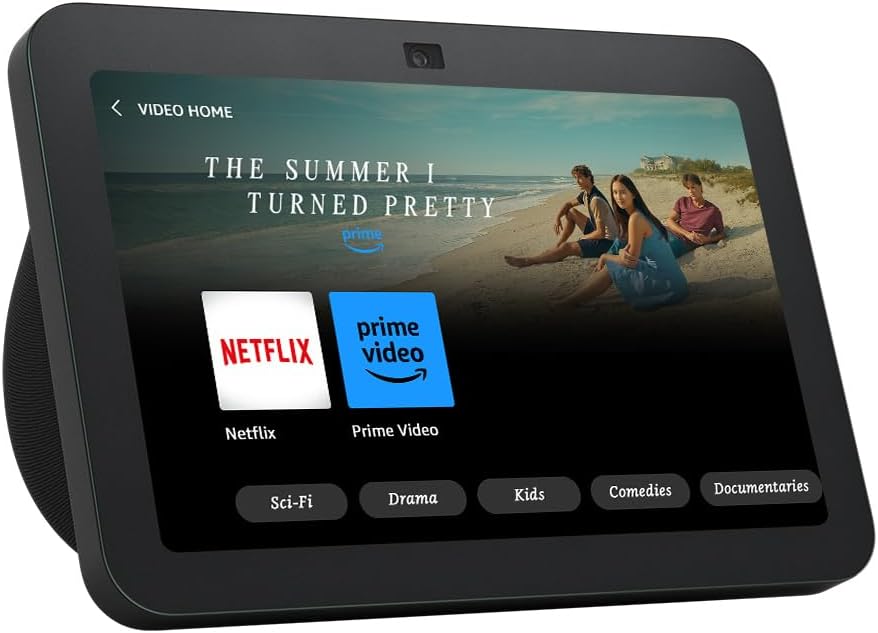 Echo Show 8 (3rd Generation, 2023 release), HD smart touchscreen with spatial audio, smart home hub, Charcoal, with Alexa+ Early Access