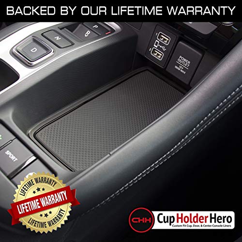 Cupholderhero For Honda Insight Accessories 2019-2022 Premium Custom Interior Non-Slip Anti Dust Cup Holder Inserts, Center Console Liner Mats, Door Pocket Liners 16-Pc Set (Solid Black) #TOP5