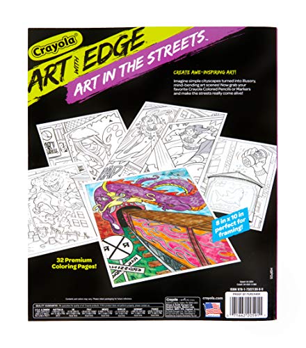 Crayola Art With Edge Coloring Book, Art In The Streets, 32Pgs, Gift #TOP6
