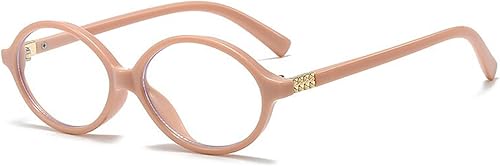 Miniatura 10 de Onrtry Lentes retro ovalados con bloqueo de luz azul para mujeres y hombres, anteojos falsos nerd redondos sin receta
