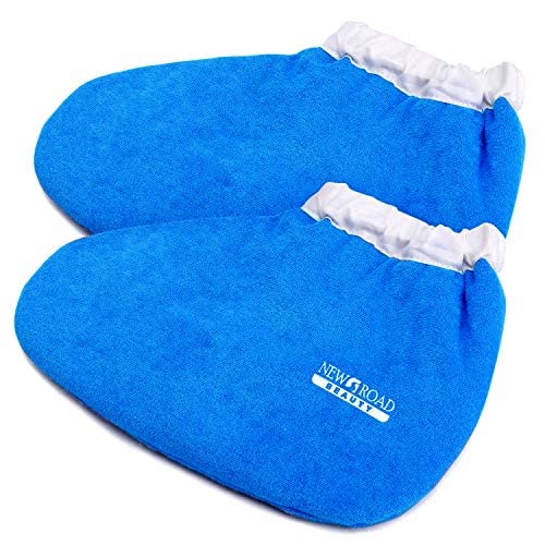 New Road Beauty Paraffin Wax Bath Glove And Bootie, Thick Heat Therapy Insulated Terry Cloth Used For Paraffin Wax Treatment - Blue #TOP3