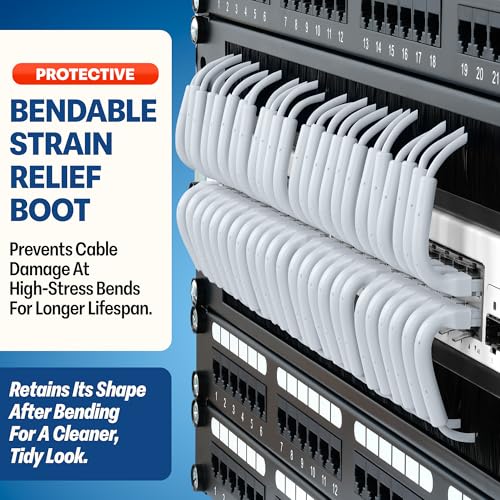 Everest Ultra-Slim Cat6A Ethernet Patch Cable 1ft (10-Pack) White - 1ft Cat6 Patch Cables - 100% Pure Bare Copper Wire - 10GB Cat 6a Ethernet Cable - Bendable, Thin & Flexible