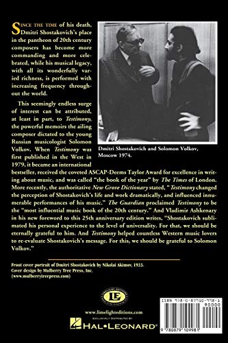 Testimony: The Memoirs of Dmitri Shostakovich