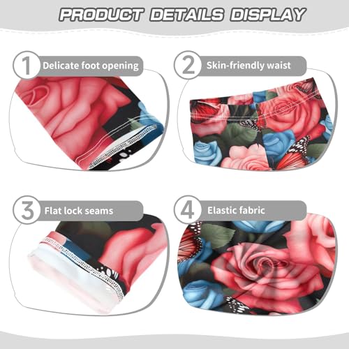 Kids High Waist Rose Butterfly Leggings for Toddler Girls 4T 202b32213