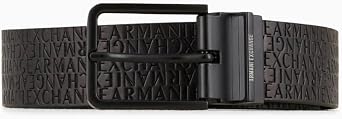 Armani Exchange Men's Allover Embossed Logo Reversible Belt