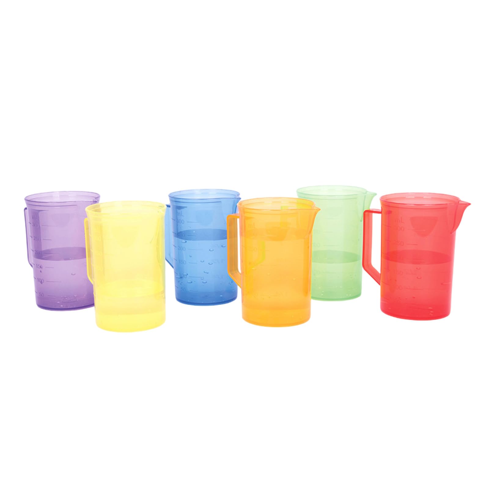 Xuancai 6Pcs Translucent Color Cup for Kids Sand Water Play Educational Sensory Learning Toy Measuring Cup for School Activity Collaborative Play Educational Toy