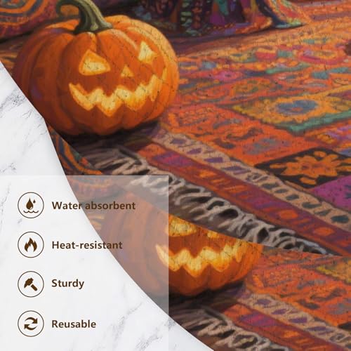 Dessous de plat citrouille orange lot de 3 à offrir pour Halloween