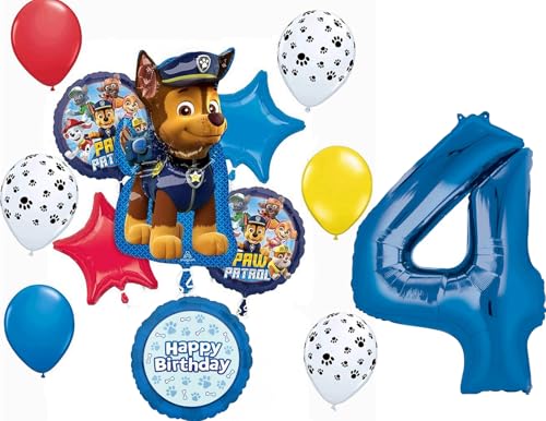 Paw Pups on Patrol 4th Birthday Party Supplies Chase 13pc Balloons