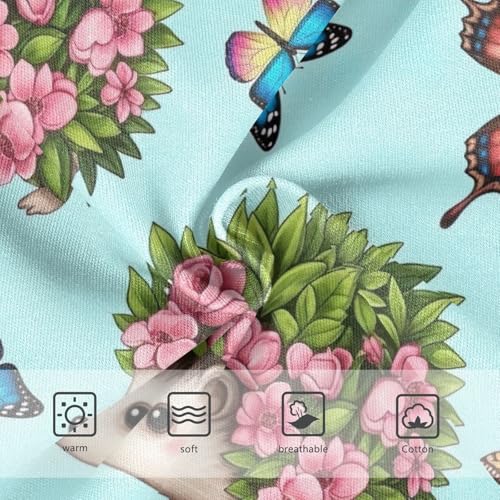 Cute Hedgehog Butterflies Blue Toddler Cotton Underwear, Girls Underwear Cotton, 2T–8 Years3