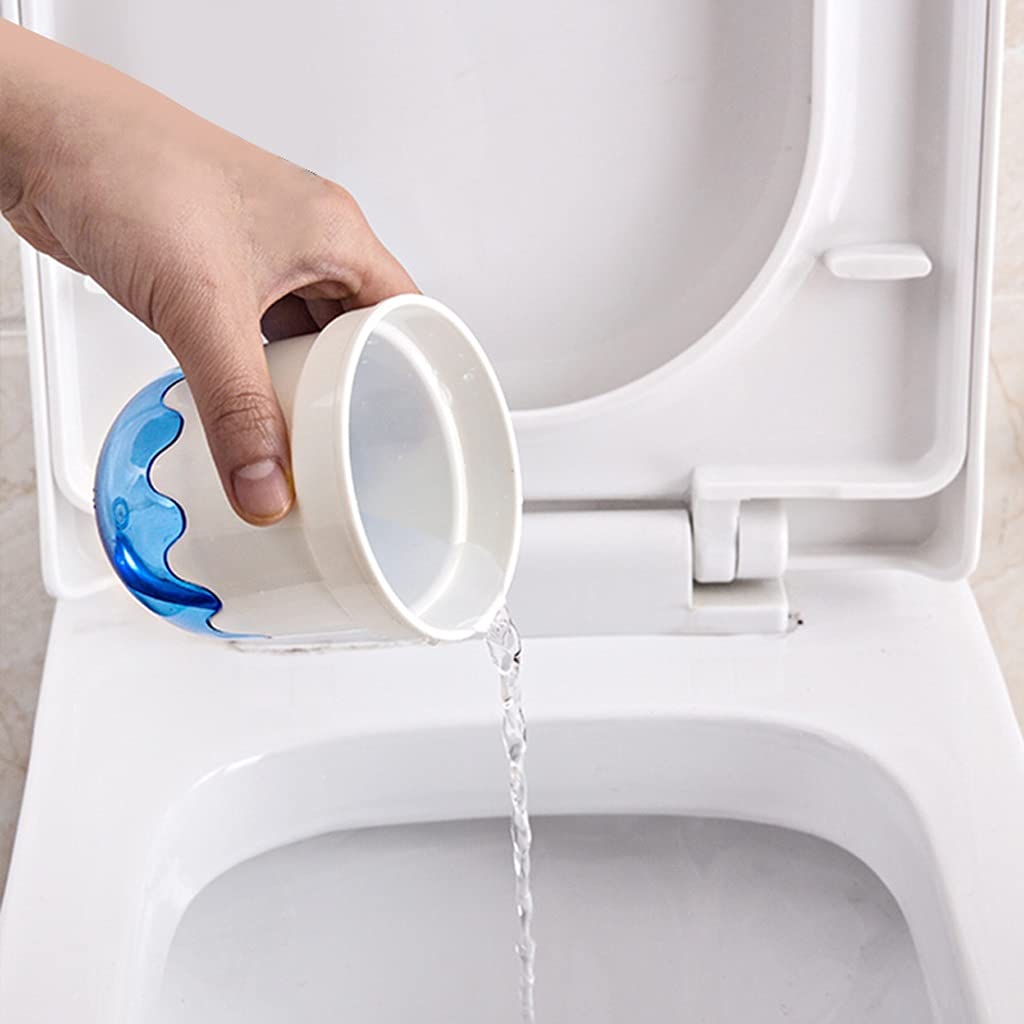 Klobürste/Toilettenbürste Toilettenbürstenhalterung Haushalt Wandmontierte Toilettenschüssel Bürste Badezimmer Lange Griff Reinigungsbürste 360 ​​° Kein Sackgasse WC Reinigungsbürsten Set WC-Bürste un