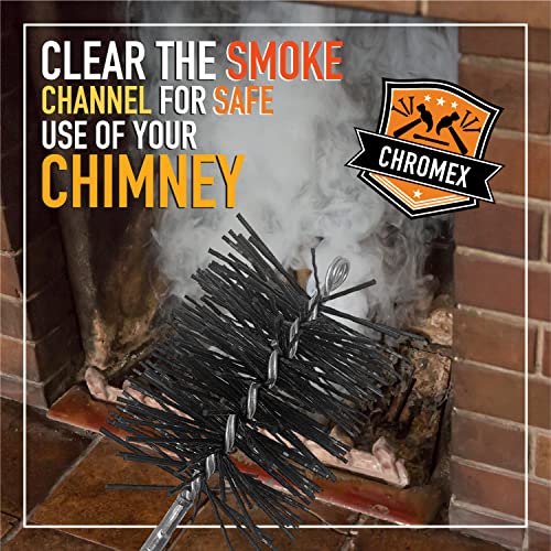 Chromex 8-Inch Chimney Sweeping Brush - Durable Poly Bristles, Standard 1/4\" NPT Fitting - Thumbnail 6