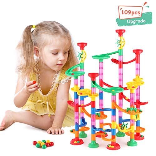 » Yissvic Kugelbahn, 109pcs Mehrfarbige Murmelbahn mit Bahnelementen