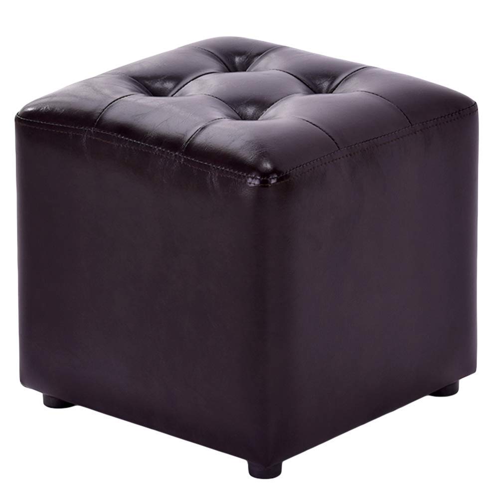 Pouf cube en bois massif idéal pour se détendre dans le salon ou la chambre