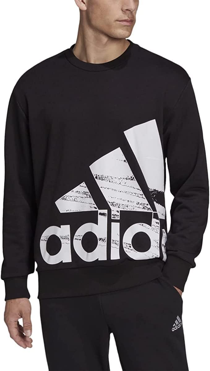 Adidas Men's Essentials BrandLove French Terry Sweatshirt, Black
