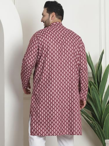 Kurta larga de mezcla de algodón Sojanya con estampado premium y corte sastre 4