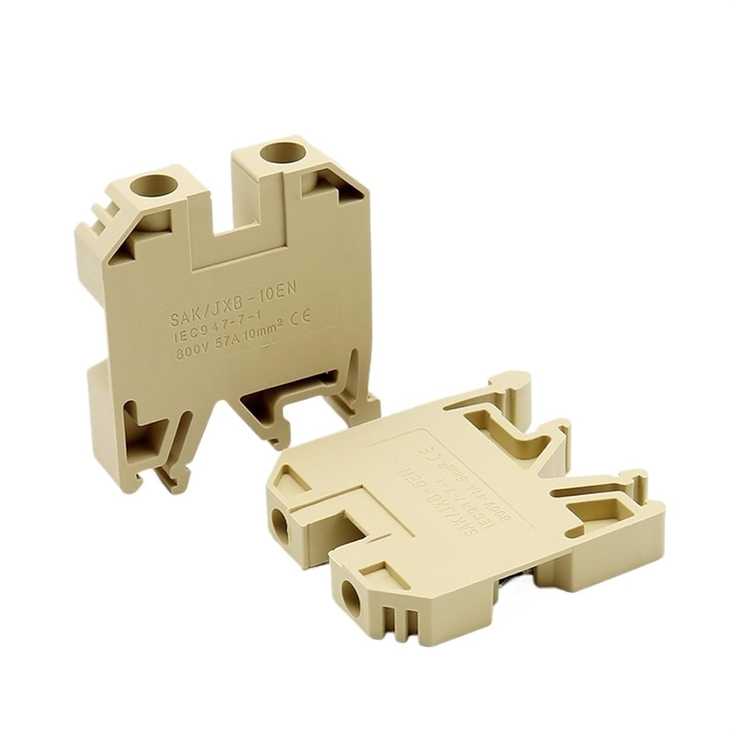 10 PCS SAK/JXB DIN Rail Terminal Block Wire Connector 2.5 4 6 10 16 25 35EN 800V Connection Screw Terminal Cable Quick Connector(SAK10)