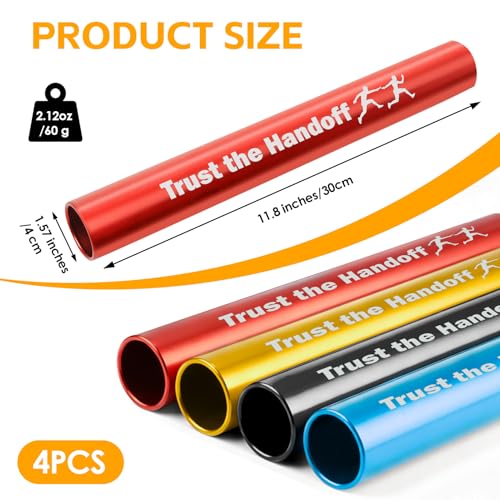 Archerest 4PCS Track Field Relay Baton, Aluminum Alloy Field Race Running Batons Suitable for Outdoor Sports Practice Athlete Tool, Corrosion Resistant Track and Field Equipments - Thumbnail 2