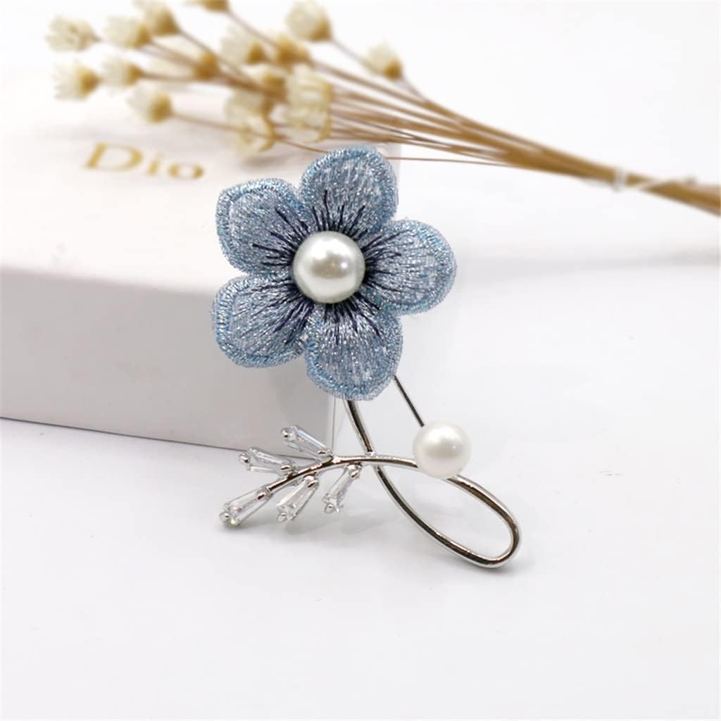Embroidery Brooch Temperament Pin Pin Flower Corsage Spring Cardigan Female Pin Elegant Flower Accessories,A-Som bilden visar