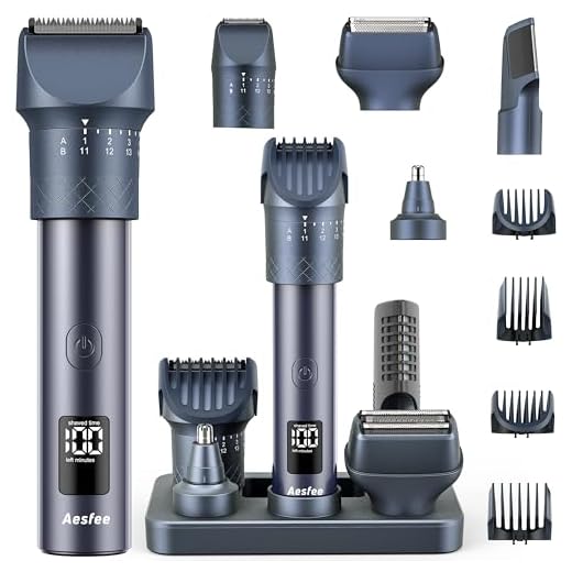 Aesfee Aparador De Barba Para Homens, Conjunto De Máquina De Cortar Cabelo Com Mostrador Preciso, Ajuste De 20 Posições De Comprimento - Kit De Aparador De Pelos Elétrico Para Homens, Rosto, Cabeça