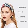 Kavya Bandeau Cheveux Femme, Headband Elastique Large Flower Headwear, Yoga Hair Bands Accessoire 4 Pièces #3