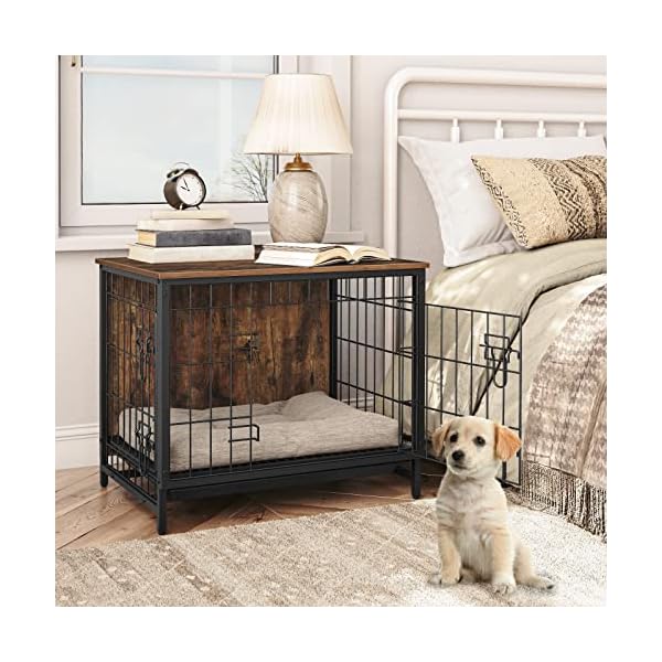 ALLOSWELL-Dog-Crate-Furniture-Indoor-Pet-Crate-End-Table-Wooden-Dog-Furniture-with-Removable-Tray-Decorative-Dog-Kennel-for-SmallMediumLarge-Dogs Indoor Pet Crate End Table