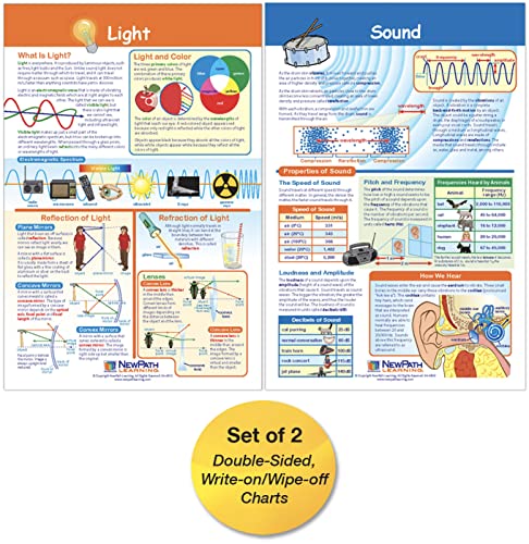 NewPath Learning Light & Sound Bulletin Board Charts, Set/2 - Laminated, Double-Sided, Full-Color, 12