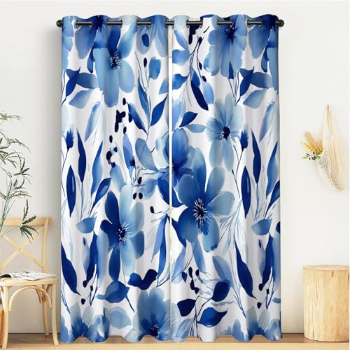 Rideaux chambre salon thermique isolant opaque rideau occultant indigo