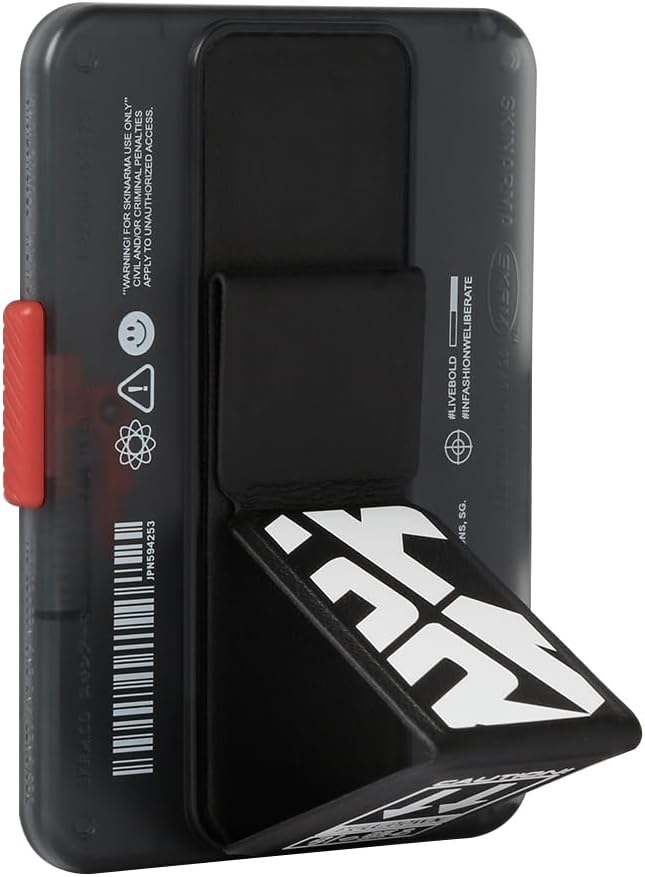 Skinarma SKRM PHAZE Mag-Charge Magnetic Card Holder with Grip Stand for Phone 13/14/15 series (Black)