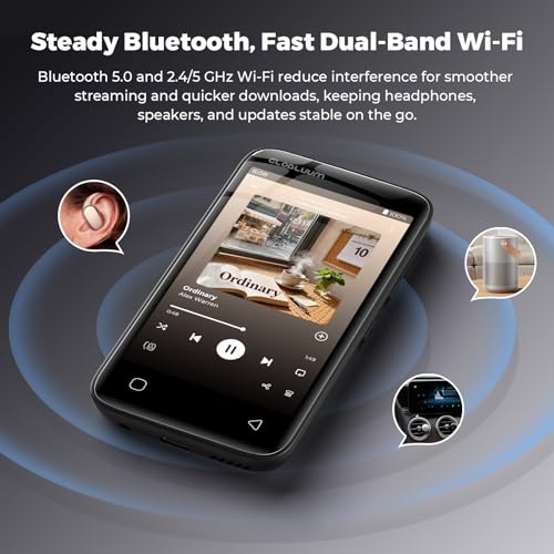 160GB MP3 Player with Bluetooth 5.0 and WiFi, Music Player with Spotify, Audible, Amazon Music, Pandora, Libby, Spotify Kids, 4" Touchscreen Android MP4 Player with HiFi Sound, FM Radio (Black) - Image 8