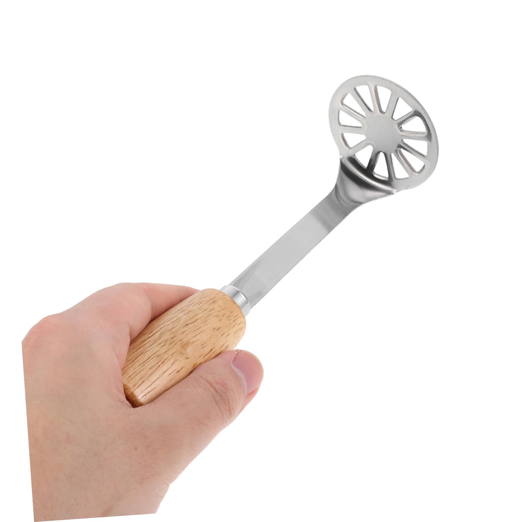 Mini Schiacciapatate Con Manico Antiscivolo In Legno, Strumento Da Cucina Schiacciapatate In Acciaio Inossidabile~p149633846