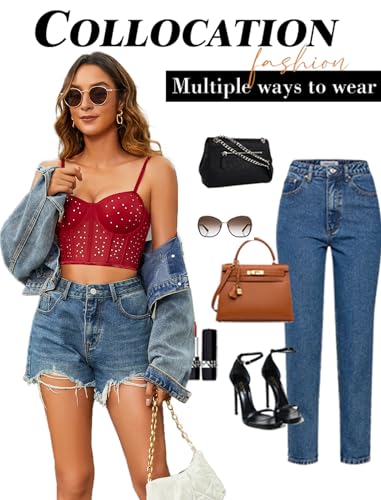 Image of Avidlove Corset Tops for Women Push Up Bustier lingerie Mesh Sexy Going Out Party Club Top