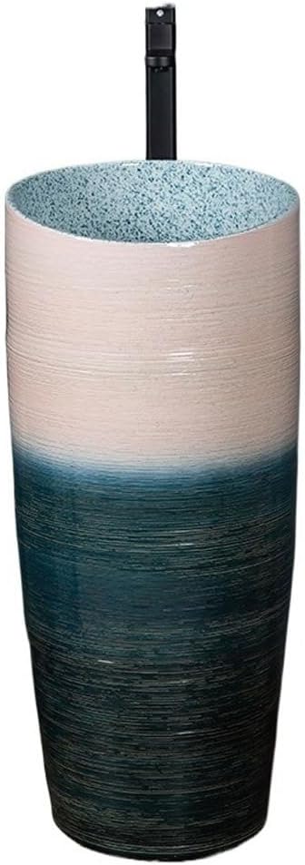 Pedestal Sinks Nordic Creative Column Wash Basin Balcony Integrated Bathroom Vertical Home Sink (A)