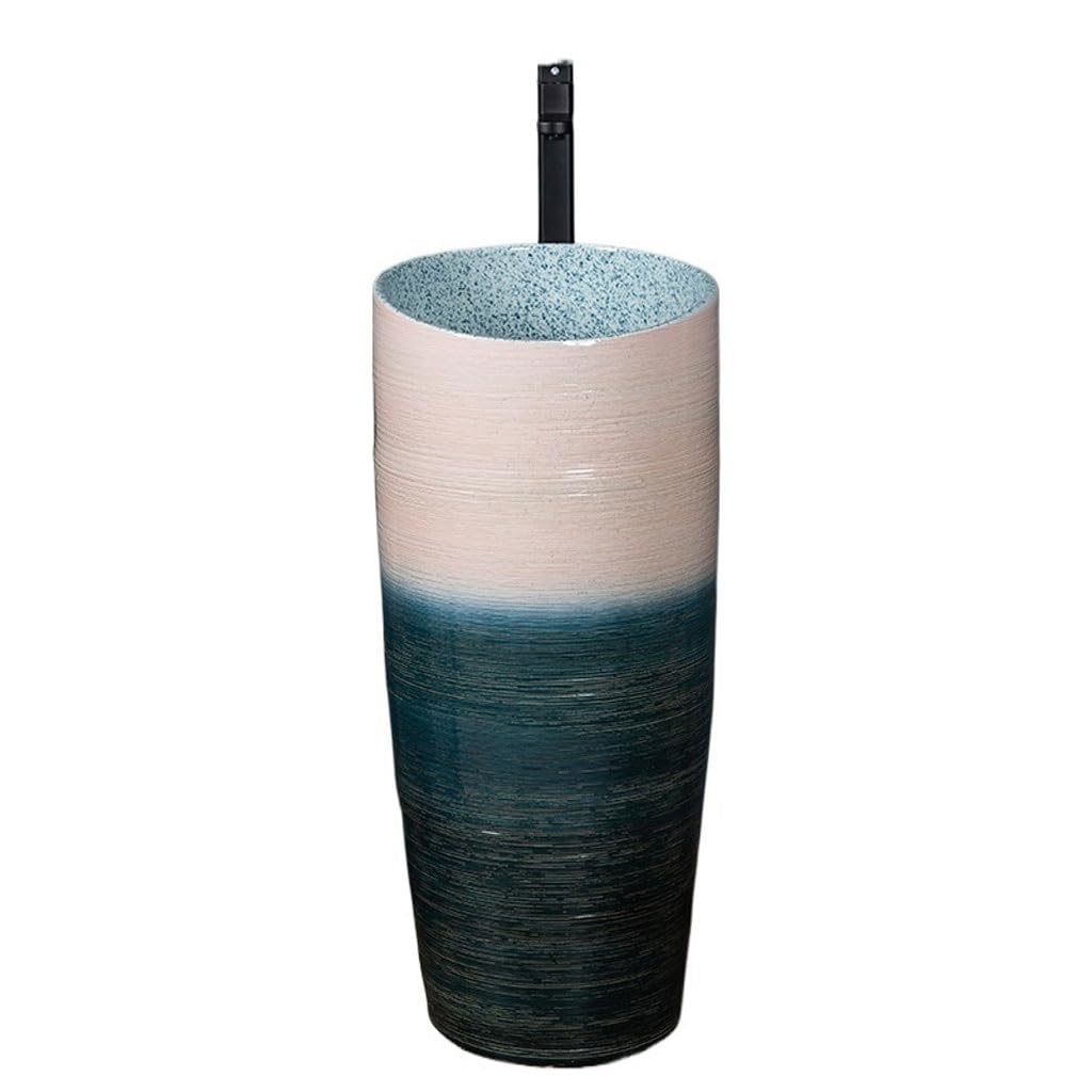 WDSOPK Pedestal Sinks Nordic Creative Column Wash Basin Balcony Integrated Bathroom Vertical Home Sink