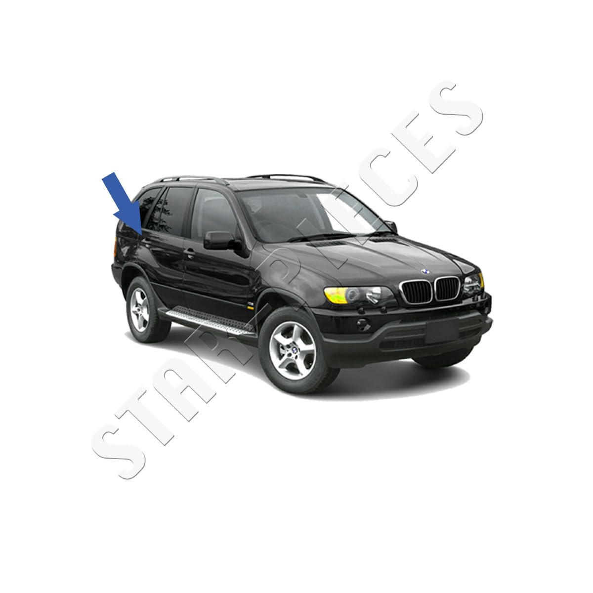 STARKIT PERFORMANCE Mecanismo de maneta de puerta compatible para BMW X5 (E53) (1999-2006) manilla interior | TRASERA DERECHA (trasera del pasajero) 51218243636 | 8243636