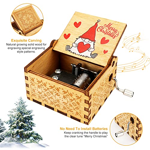 Music Box, Carillon a manovella in Legno Fatto a