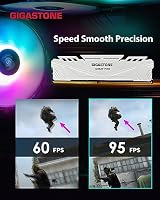 【DDR4 RAM】 GIGASTONE Game PRO 32GB Kit(2x16GB) DDR4 3200MHz PC4-25600 CL16-18-18-40 Intel XMP 2.0 AMD Ryzen 1.35V UDIMM 288Pin Nicht-ECC ungepuffert Desktop Hochleistung Arbeitsspeicher RAM-Weiß – Ansicht 3