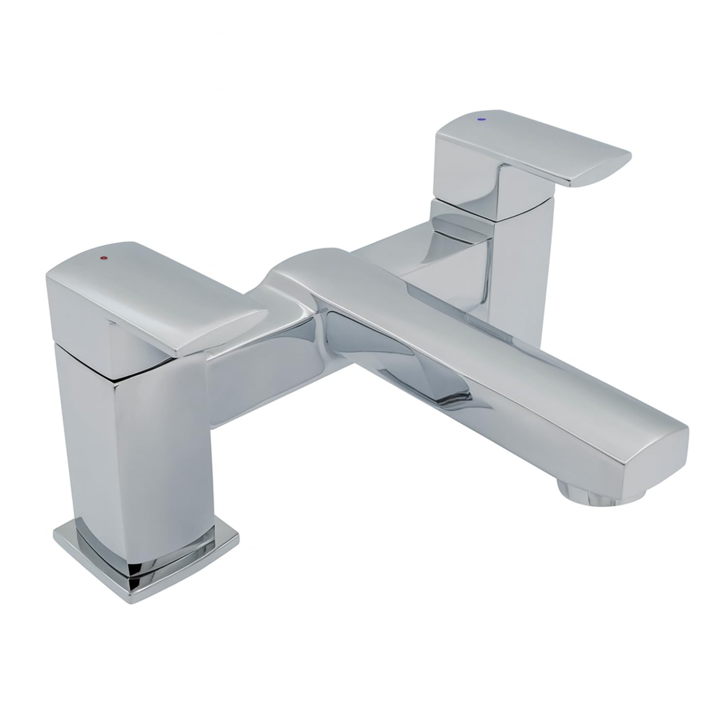 Clever Manta Chrome Dual Lever Bath Filler Tap | Modern, Solid Brass