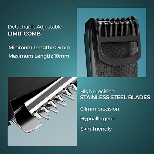 Image of Lifelong Beard Trimmer for Man | Timmer Men Beard | Cordless Trimmer for Men All in One | Grooming Kit with Skin Friendly Blades | Shaving Machine with 20 Lengths, 50-Min Runtime, Type-C Rechargeable