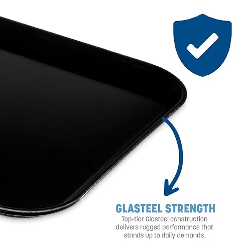 Miniatura 3 de Bandeja rectangular Carlisle de fibra de vidrio sólida, vidrio y acero., blanco (Bone White), 12