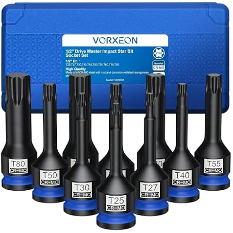 VORXEON 10-Piece Impact Star Bit Socket Set Cover