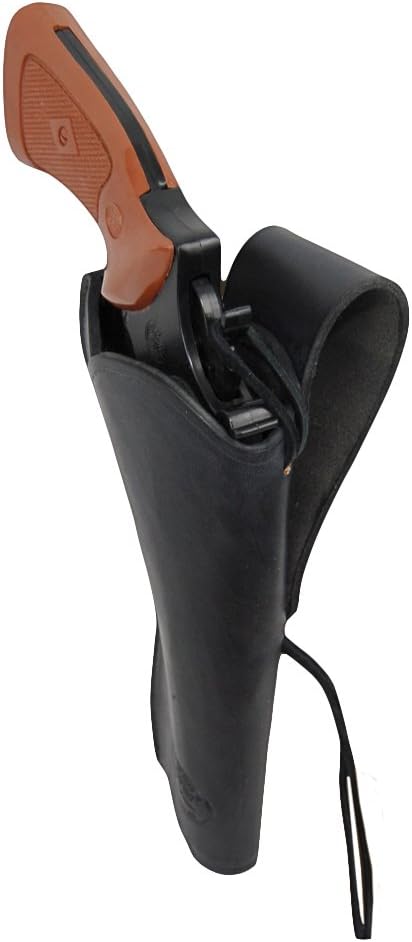 Barsony New Black Leather 49-er Style Gun Holster for 4 inch Revolvers