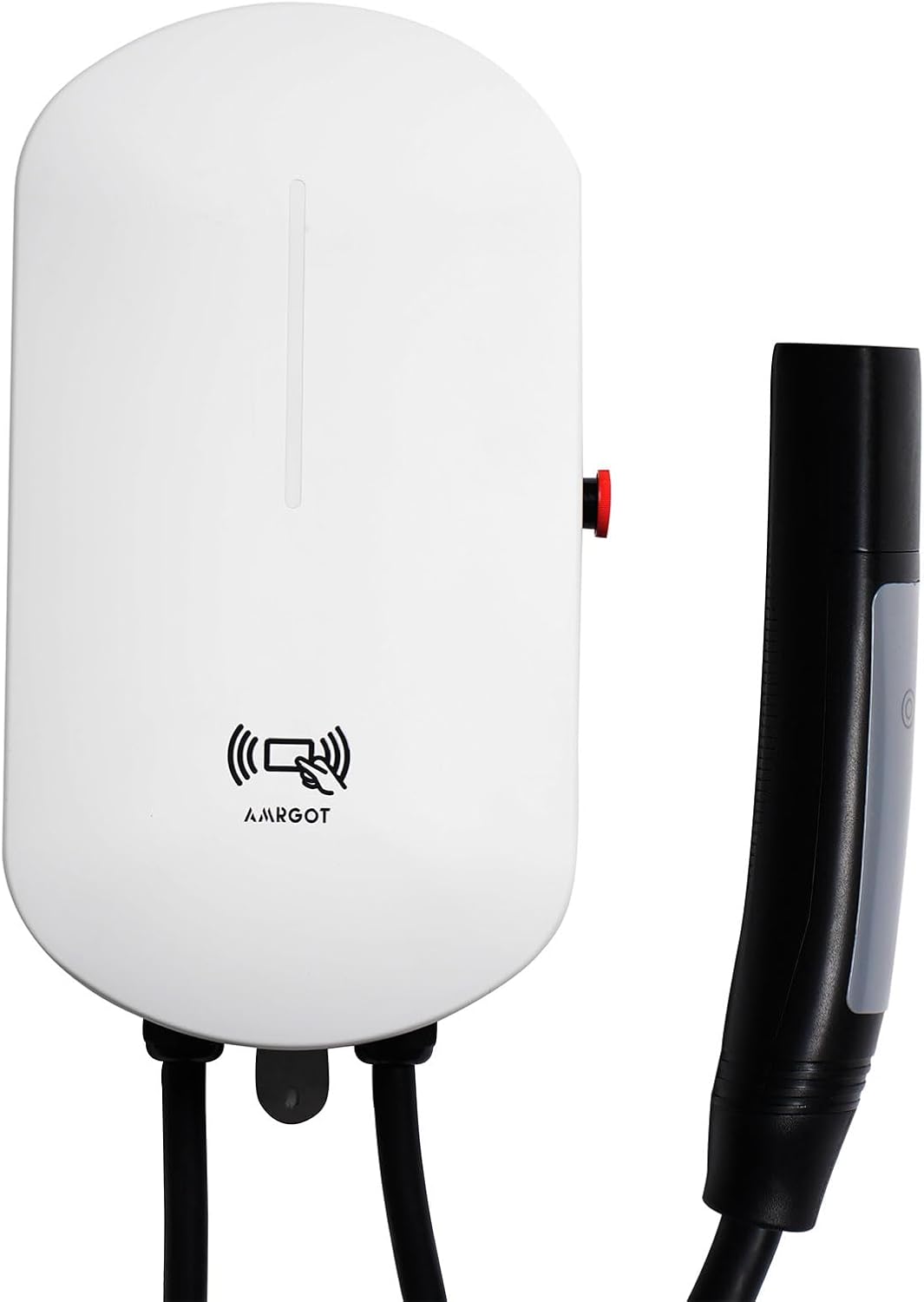 level 2 ev charger for tesla electric vehicle, rfid card, 25ft cable, nema 14-50 ev charger, 48 amp, 240v 11.5kw electric vehicle charging stations (white)