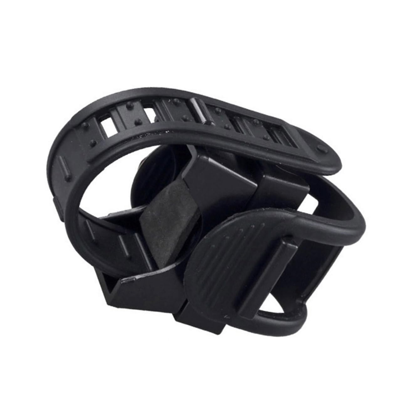 BESPORTBLE 1set Adjustable Bike Flashlight Mount Holder Lightweight Plastic Handlebar Bracket Clip for Steady Light Rotation Fit for Biking Adventures Black 2pcs