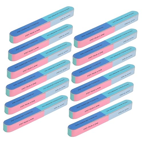 CALLARON Limas de Uñas Profesionales 12 Piezas Seis Lados 7 Pasos Pulidor Uñas Herramienta Manicura para Mujeres Uso Profesional Bloque Pulidor Lavable