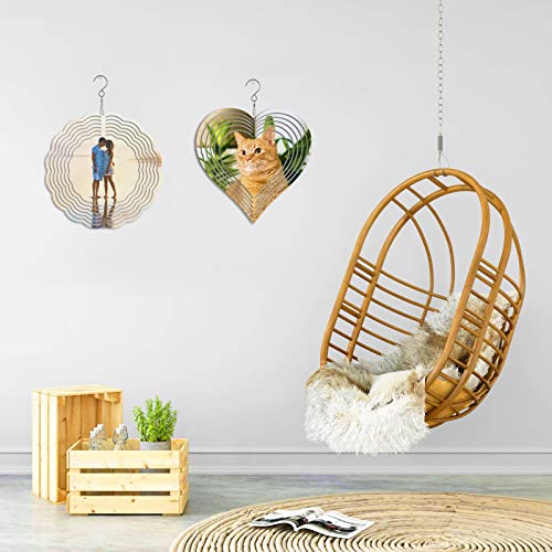 3 Pack Sublimation Wind Spinner Blanks, Aluminum Blank Wind Spinners Wind Kinetic Sculptures With Drop Flower Heart Shape, Double Sided Diy Craft Ornaments Hanging Decor For Garden Window Yard #TOP5
