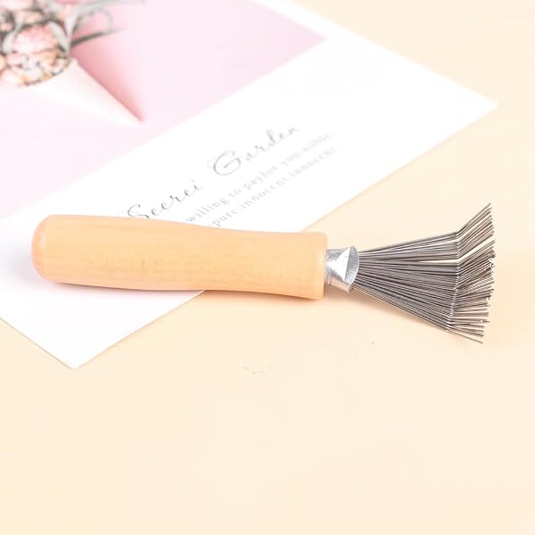 1 pettine in legno per la pulizia dei capelli, spazzola per la pulizia dei capelli, strumento incorporato - 3