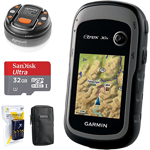 Garmin eTrex 30x Handheld GPS (010-01508-10) with 32GB Accessory Bundle Includes, 32GB Memory
