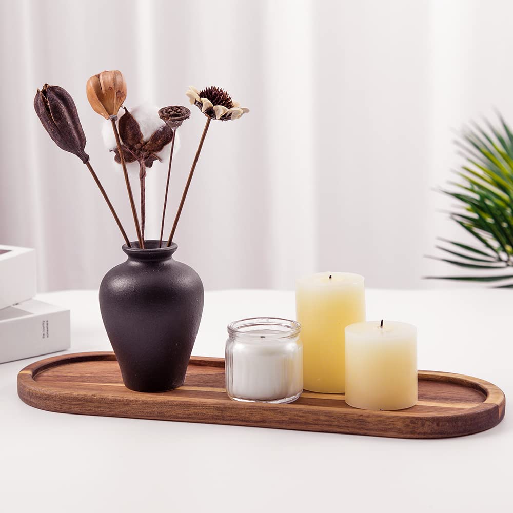 Bathroom Long Vanity Trays, 1-Pc, Wooden Toilet Tank Storage Tray, Farmhouse Wood Tray Kitchen Living Room Counter Top Organizers for Small Things, Dressing Table Sink Holders…